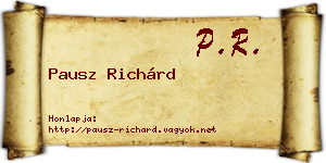Pausz Richárd névjegykártya