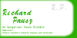 richard pausz business card