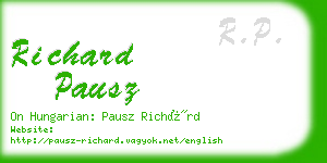 richard pausz business card